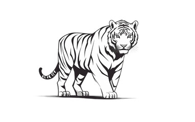 Fototapeta premium tiger isolated on white background tattoo