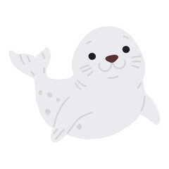 Vector illustration cute doodle seal for digital stamp,greeting card,sticker,icon,design