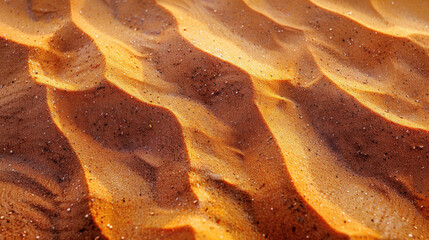 Close-up of golden sand dunes under the morning light