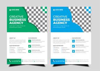 modern abstract business corporate  flyer design vector set. Creative  trendy digital marketing Magazine brochure  annual report  template design  with  green and blue bundle. letterhead Leaflet flyer