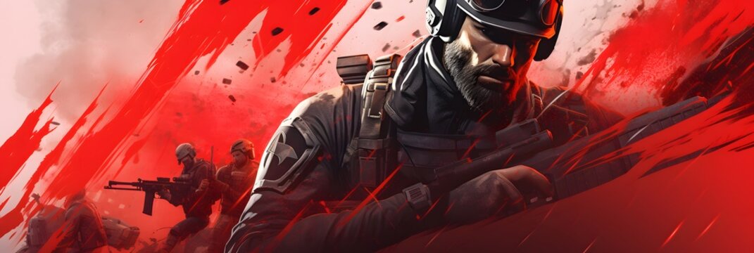Red and black gaming banner design