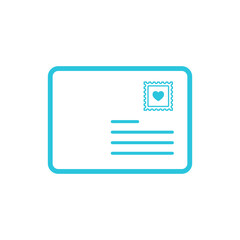 Letter icon. Isolated on white background. From blue icon set