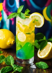 Refreshing Citrus Splash: Colorful Lemon Mocktail Delight