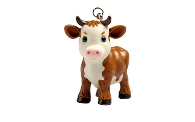 cow isolated on sliver keychain