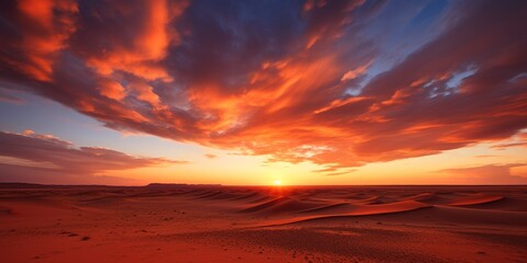 Fototapeta na wymiar Breathtaking sunset over the desert landscape