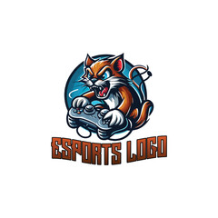 cat Mascot esport gaming logo design