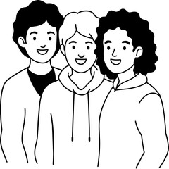 Friends group vector illustration