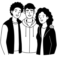 Friends group vector illustration