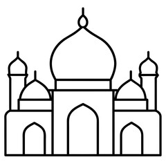 Mosque line art vector illustration