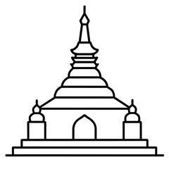 Temple line art vector illustration