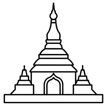 recommend clip art: Temple line art vector illustration