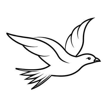 recommend clip art: Bird flying outline vector illustration