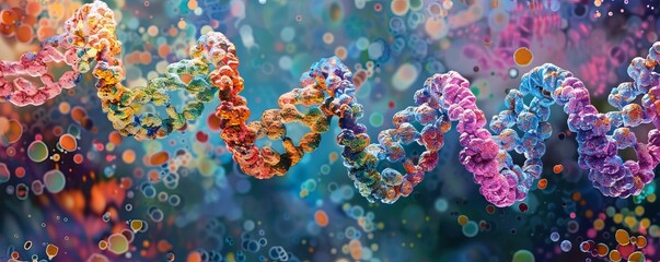 Colorful strand of human DNA