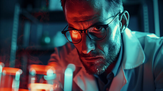 A crafty vampire scientist is extracting blood in a hidden laboratory.