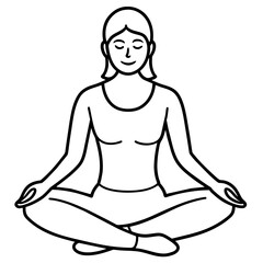 silhouette of a woman in yoga position vector illustration