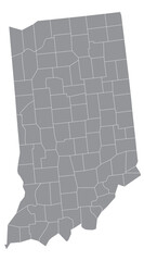 Map of the US states with districts. Map of the U.S. state of Indiana