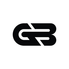 Letter Gb initial creative modern black abstract monogram logo