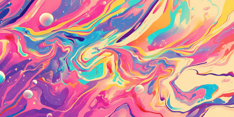 Vivid rainbow marble texture with swirling patterns