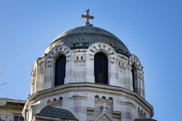 Fototapeta premium Chapel in the courtyard of the Orthodox Cathedral of St. Nicholas (Cathedrale Orthove Saint-Nicolas de Nice). French Riviera, Cote d'Azur, Nice, France.