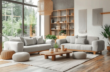 A Bustling Living Room Filled With Furniture. The space appears cluttered but functional, with items positioned strategically for daily use.