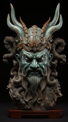 Intricate fantasy creature sculpture