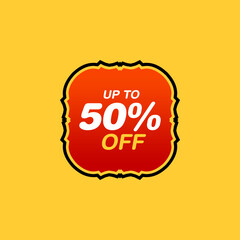 50% Discount Coupon. Sale offer price sign. Sale tags set vector badges template. Special offer symbol. Discount promotion. Discount badge shape. Vector illustration design