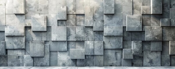 Interior Abstract Background with copy-space. Premium Grey Wall Mosaic Tile Wallpaper.