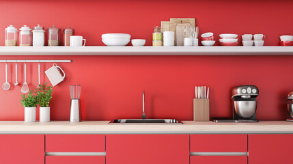 Cozinha vermelha - wallpaper hd