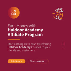 Affiliate Marketing Poster Template, Instagram Post Template, Poster Template Design