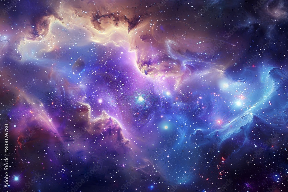 Wall mural a view of a vast space teeming with countless stars, creating a mesmerizing celestial spectacle, a c