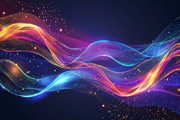 Vibrant abstract waves of light and energy