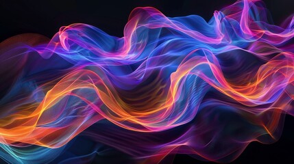 Vibrant abstract waves of colorful light