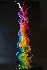 Colorful abstract glass sculpture