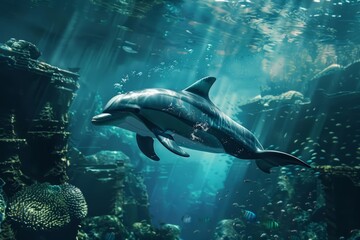 Obraz premium Futuristic cyber of an aquatic animal