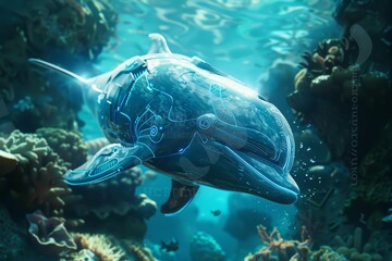 Futuristic cyber of an aquatic animal