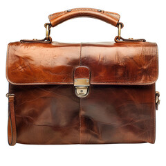 Luxury leather brown classic briefcase clip art