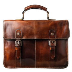 Luxury leather brown classic briefcase clip art