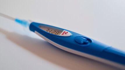 Digital Thermometer on a white background ,Navigating Infrared Thermometry Innovation On White Background ,Digital Thermometer for measuring temperature. Isolated on white background