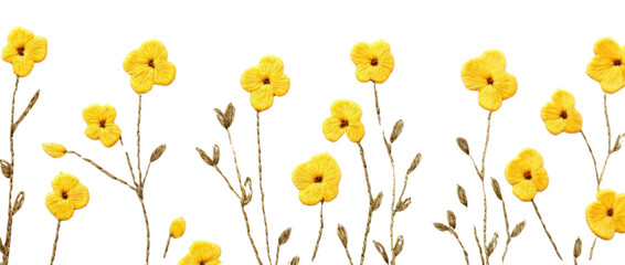 PNG Little Buttercup flowers pattern backgrounds embroidery.