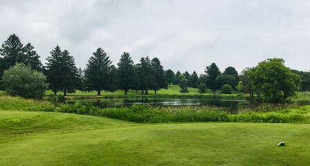 Wisconsin Golf Course on cloudy Morning