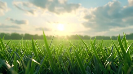 Fototapeta premium green grass and blue sky