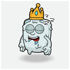 Marshmallow With Sleep expression. Mascot cartoon character for flavor, strain, label and packaging product.