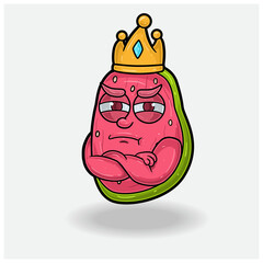 Guava Fruit With Jealous expression. Mascot cartoon character for flavor, strain, label and packaging product.