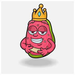 Guava Fruit With Love struck expression. Mascot cartoon character for flavor, strain, label and packaging product.
