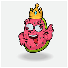 Guava Fruit With Crazy expression. Mascot cartoon character for flavor, strain, label and packaging product.