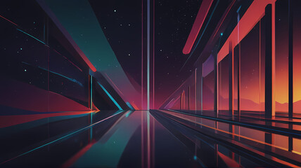 Abstract background with a retro futuristic theme