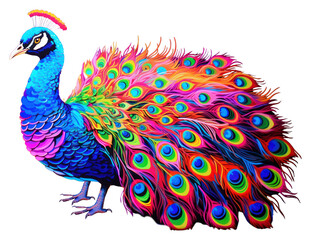 Obraz premium PNG Peacock painting animal purple. 
