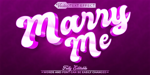 Sweet Marry Me Vector Editable Text Effect Template