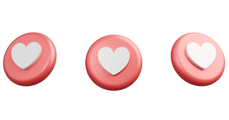 Dynamic 3D Love/Heart Emoji: Expressive Render in 3 Angles for Social Media, Marketing, and Design Projects