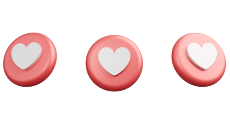 Dynamic 3D Love/Heart Emoji: Expressive Render in 3 Angles for Social Media, Marketing, and Design Projects